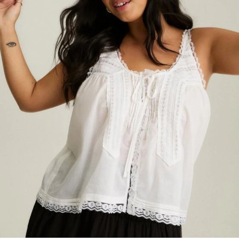 Torrid Festi Lace Tie Front Tanks - Picture 5 of 10